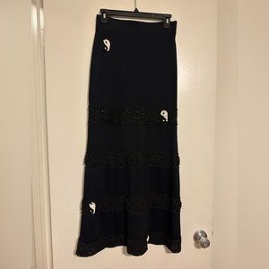 Staud Yin Yang knit and crochet maxi skirt size small